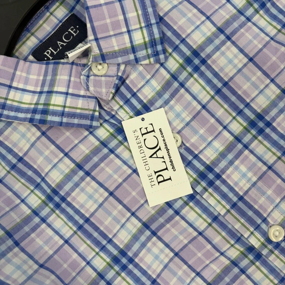 Soft Boy Indie Grunge Aesthetic Pastel Plaid Button Up NWT Size Small Boys